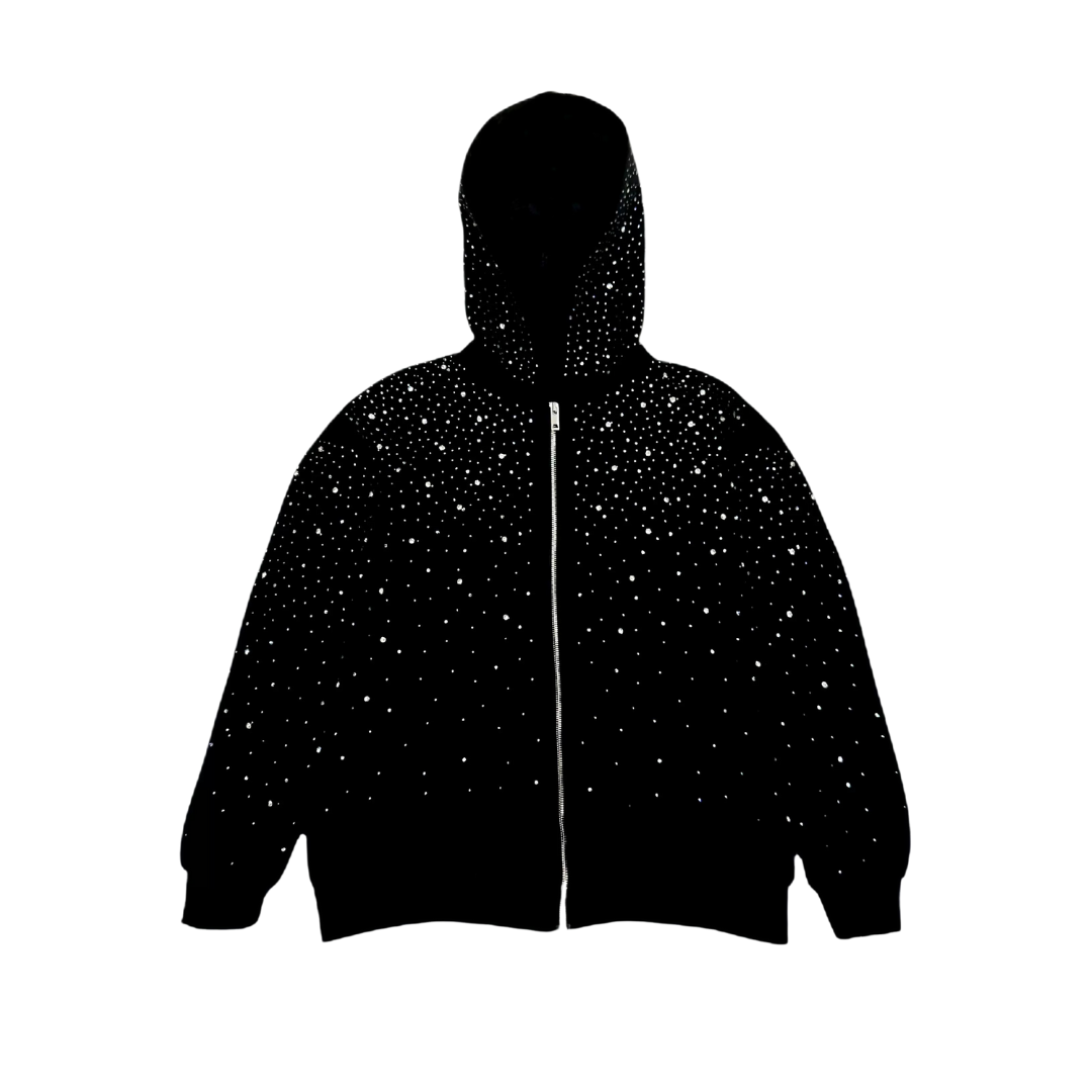 Rhinestone Galaxy Zip Up (Fur Lined)