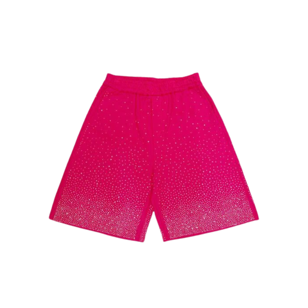 Rhinestone Cotton Shorts